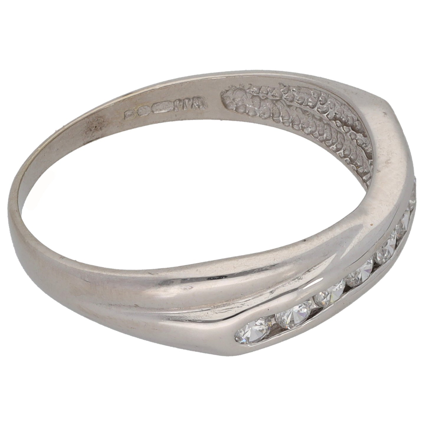 9ct White Gold Cubic Zirconia Dress/Cocktail Ring Size P