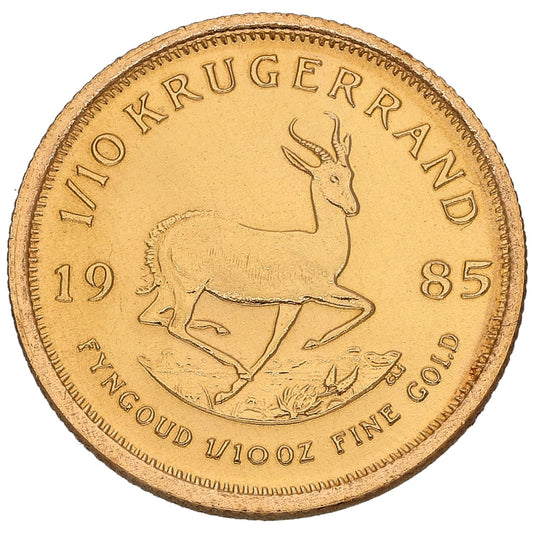 22ct Gold 1/10 OZ Krugerrand Coin 1985