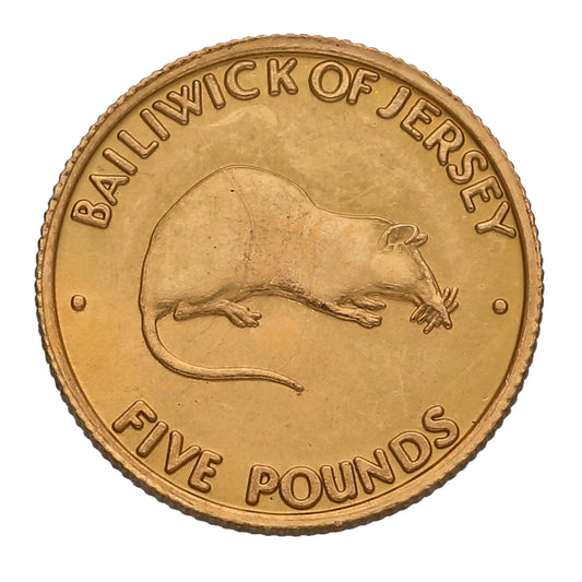 22ct Gold Queen Elizabeth II Silver Wedding Five Pounds Coin 1972