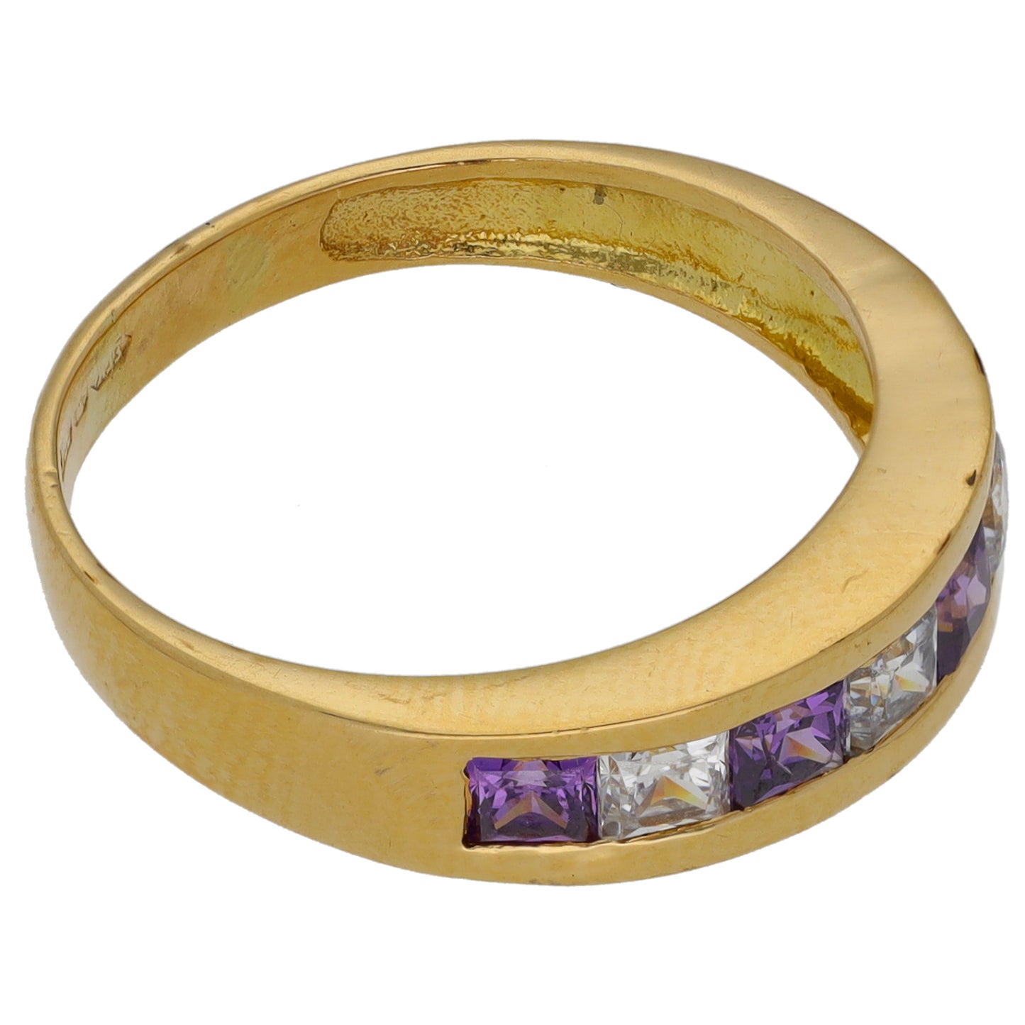 18ct Gold Cubic Zirconia Half Eternity Ring Size P