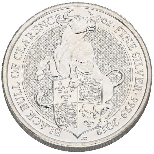 Fine Silver Black Bull Of Clarence 2 OZ Coin 2018
