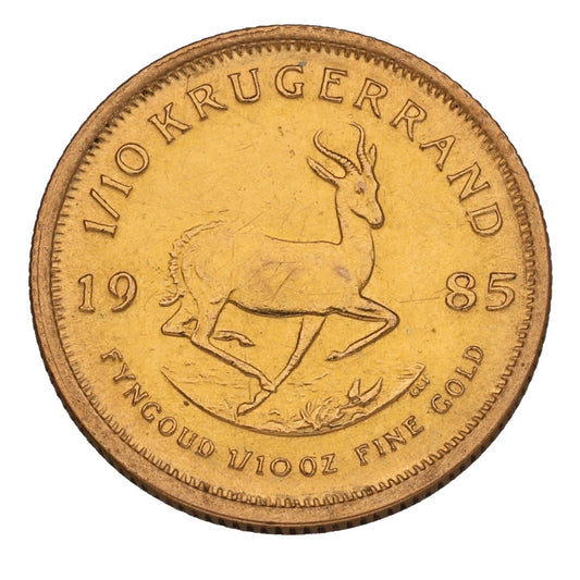 22ct Gold 1/10 OZ Krugerrand Coin 1985