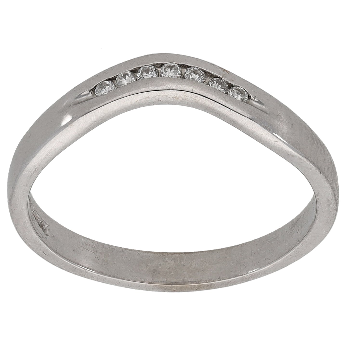 18ct White Gold 0.035ct Diamond Half Eternity Ring Size M