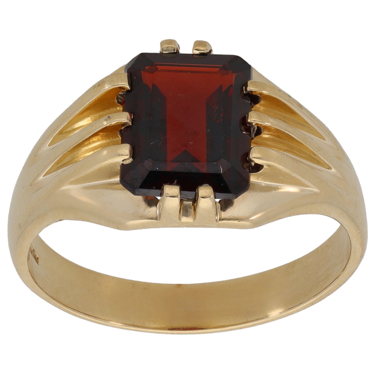 9ct Gold Garnet Signet Ring Size U