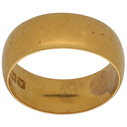 22ct Gold Plain Wedding Ring Size M
