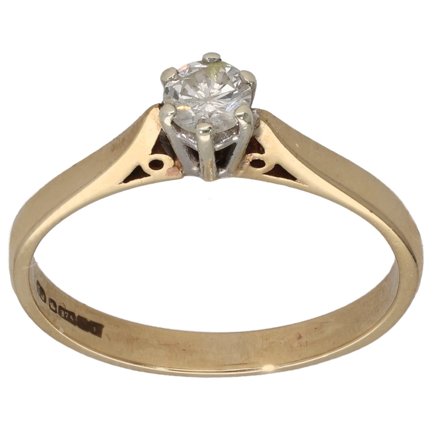 9ct Gold 0.20ct Diamond Solitaire Ring Size M