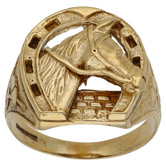 9ct Gold Horse Ring Size Y