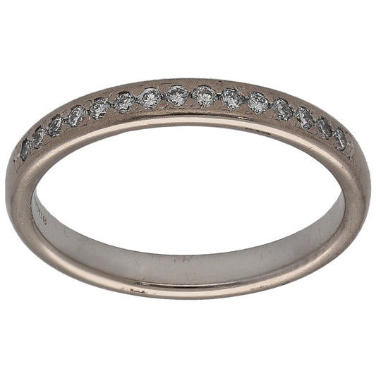 18ct White Gold 0.15ct Diamond Half Eternity Ring Size K