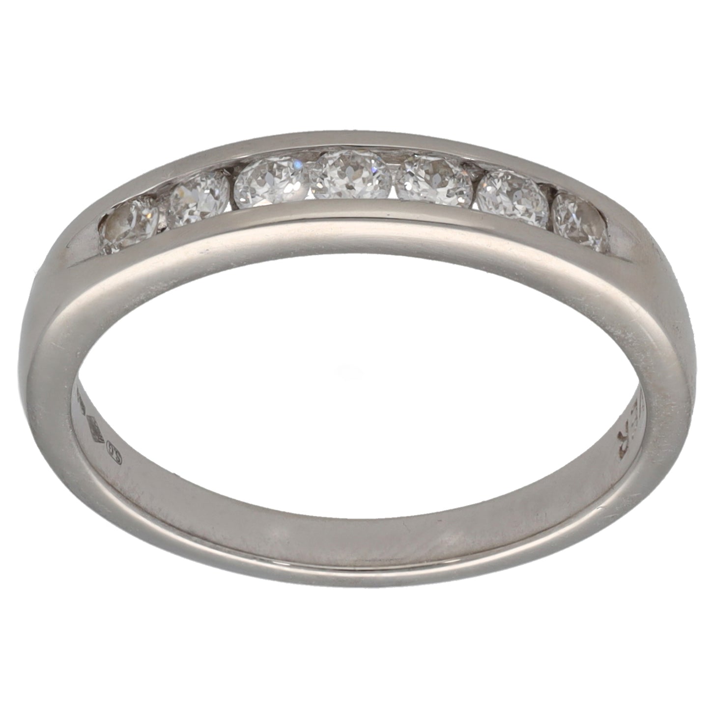 Platinum 0.33ct Diamond Half Eternity Ring Size P