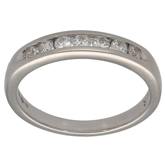 Platinum 0.33ct Diamond Half Eternity Ring Size P