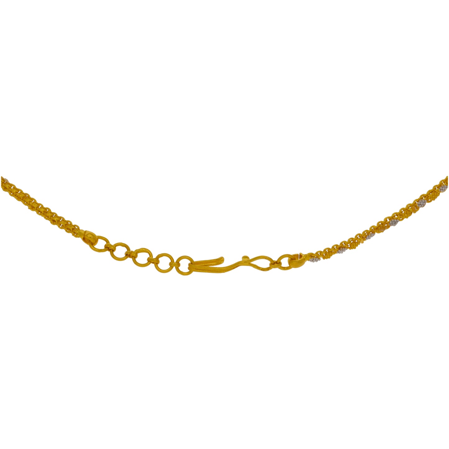 22ct Bi-Colour Gold Fancy Necklace 16"