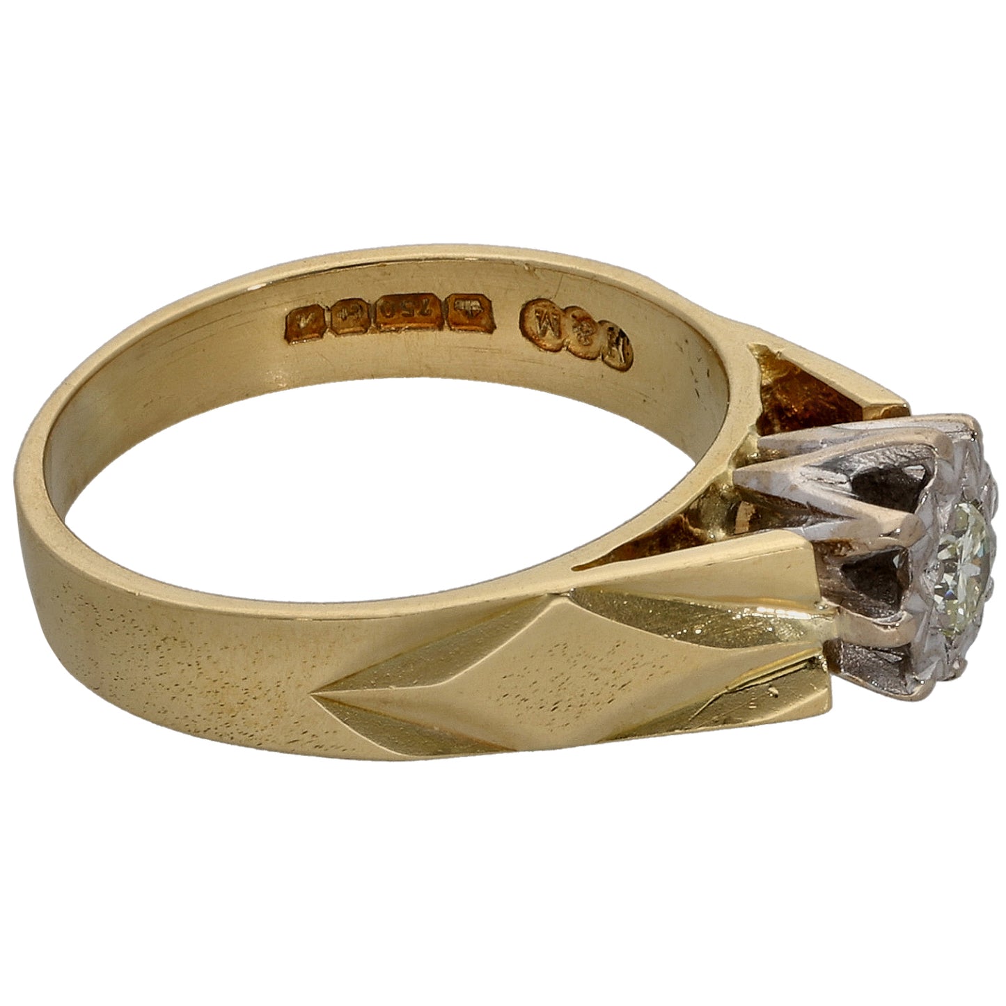 18ct Gold 0.15ct Diamond Solitaire Ring Size K