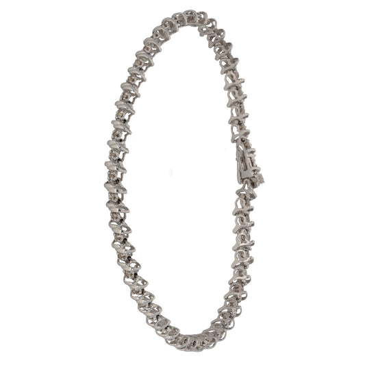 9ct White Gold 0.94ct Diamond Fancy Stone Set Bracelet