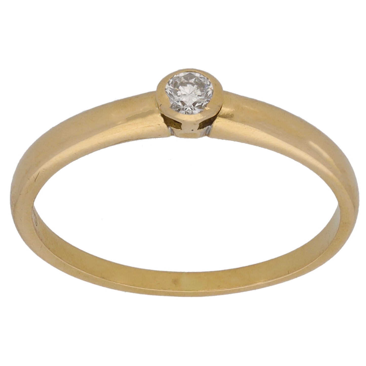 9ct Gold 0.10ct Diamond Solitaire Ring Size N