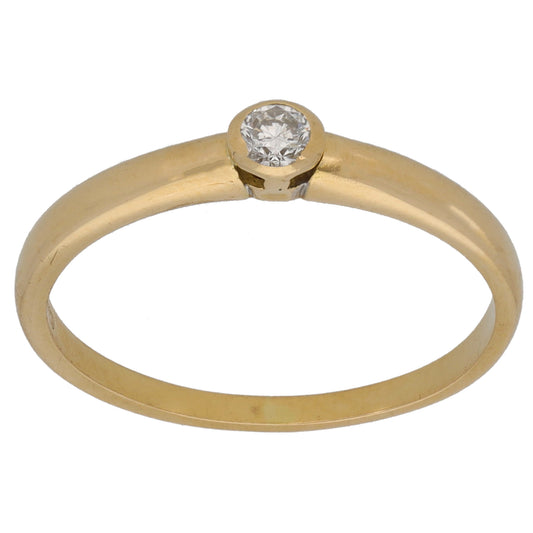 9ct Gold 0.10ct Diamond Solitaire Ring Size N