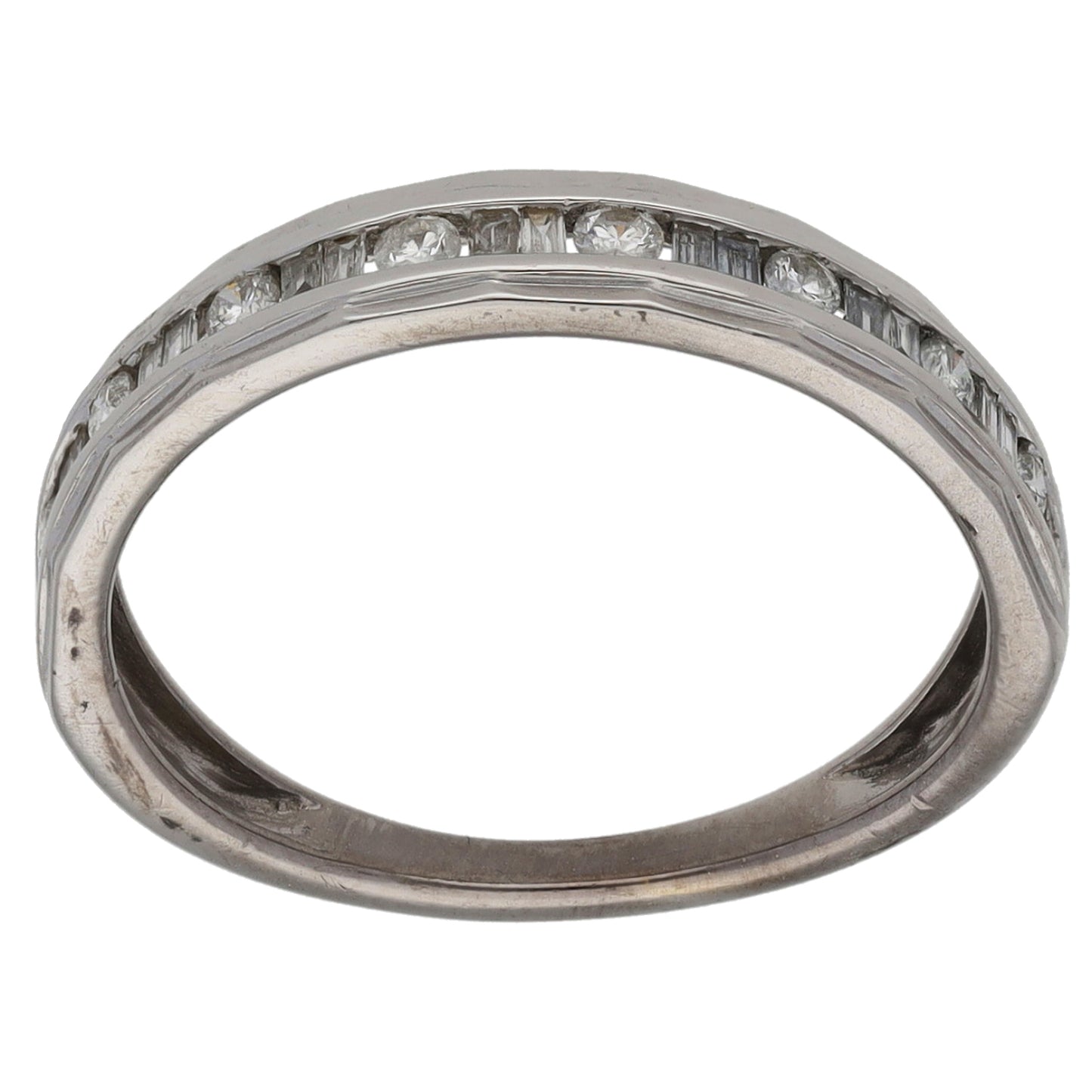 9ct White Gold 0.25ct Diamond Half Eternity Ring Size L