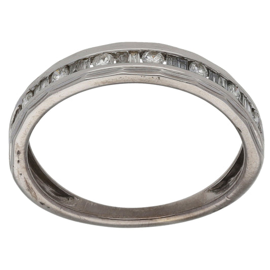 9ct White Gold 0.25ct Diamond Half Eternity Ring Size L