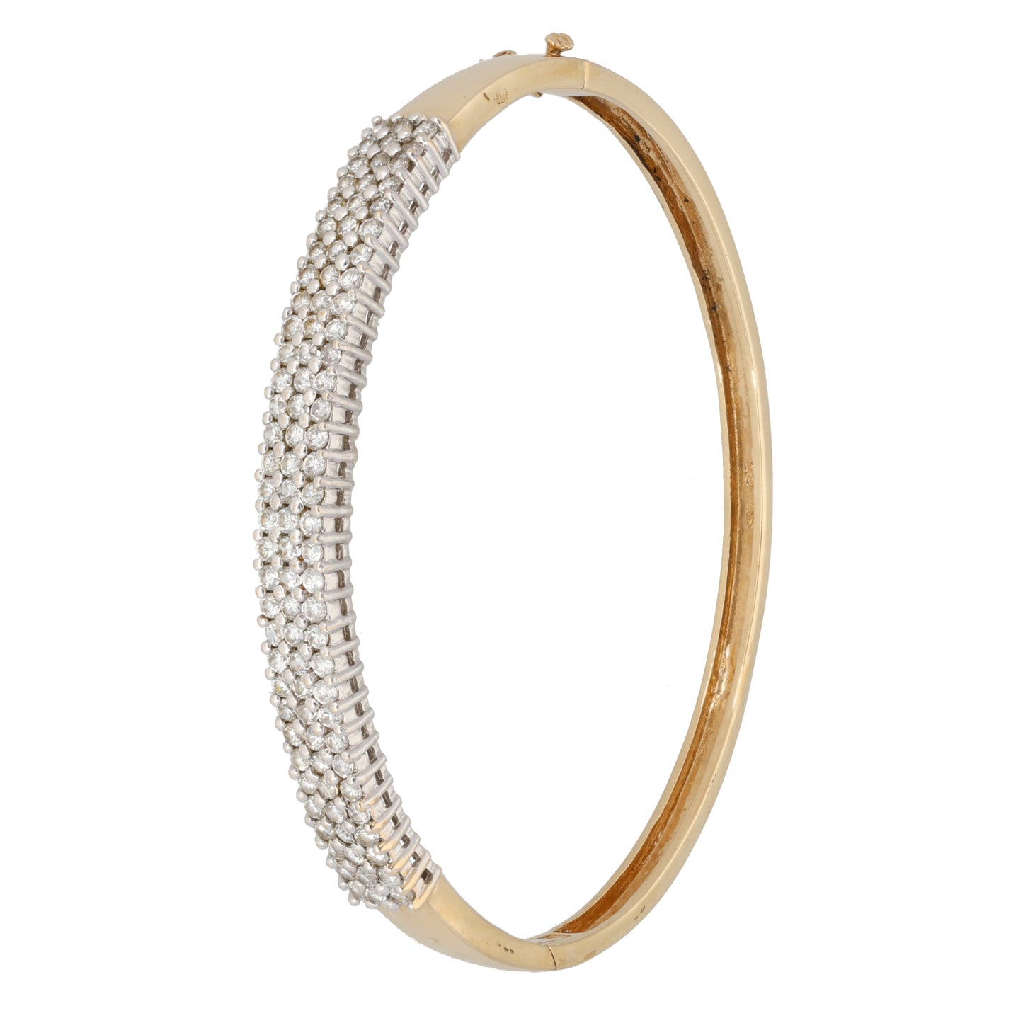 9ct Gold Cubic Zirconia Hinged/Clasp Bangle