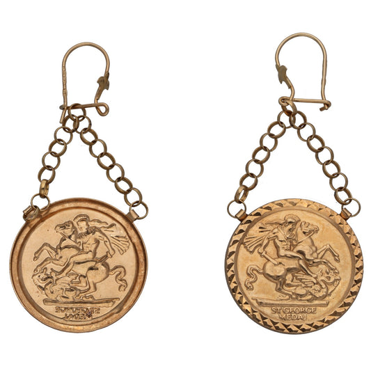 9ct Gold St George Earrings