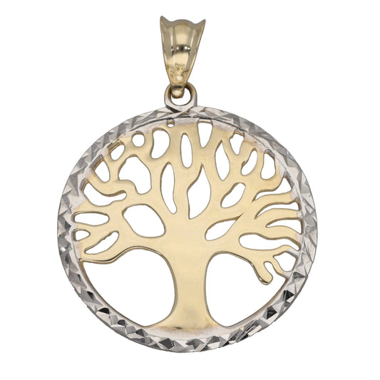 9ct Bi-Colour Gold Tree Of Life Pendant