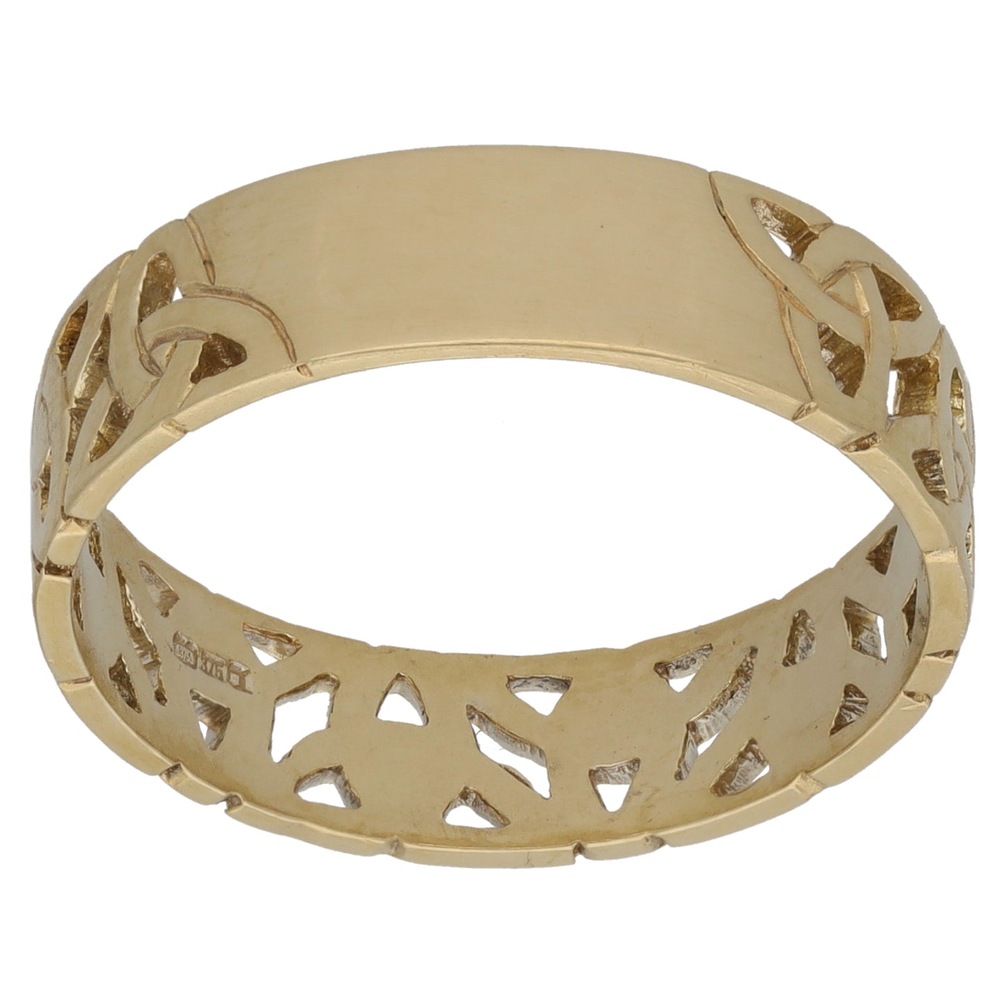 9ct Gold Patterned Wedding Ring Size T