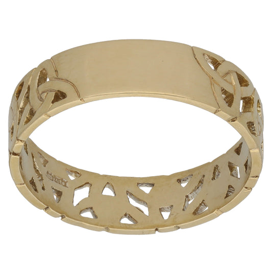 9ct Gold Patterned Wedding Ring Size T