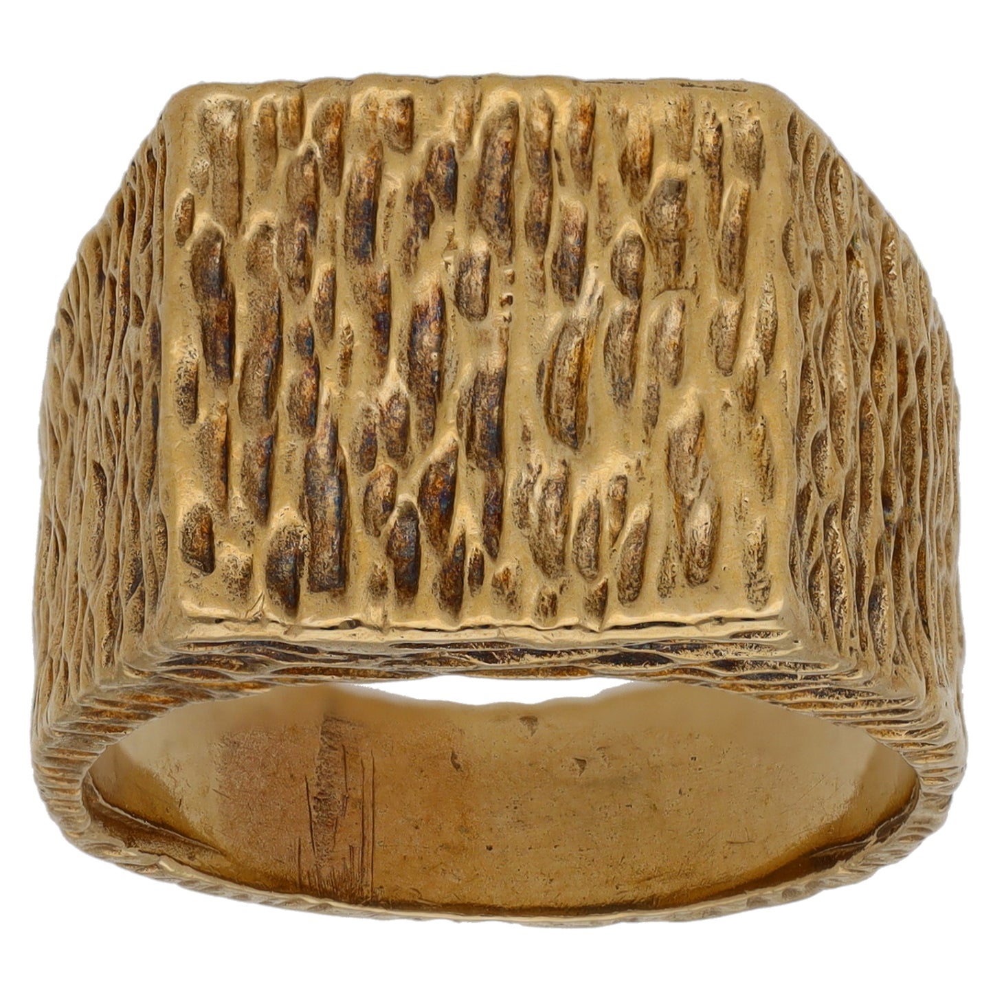 9ct Gold Patterned Signet Ring Size P