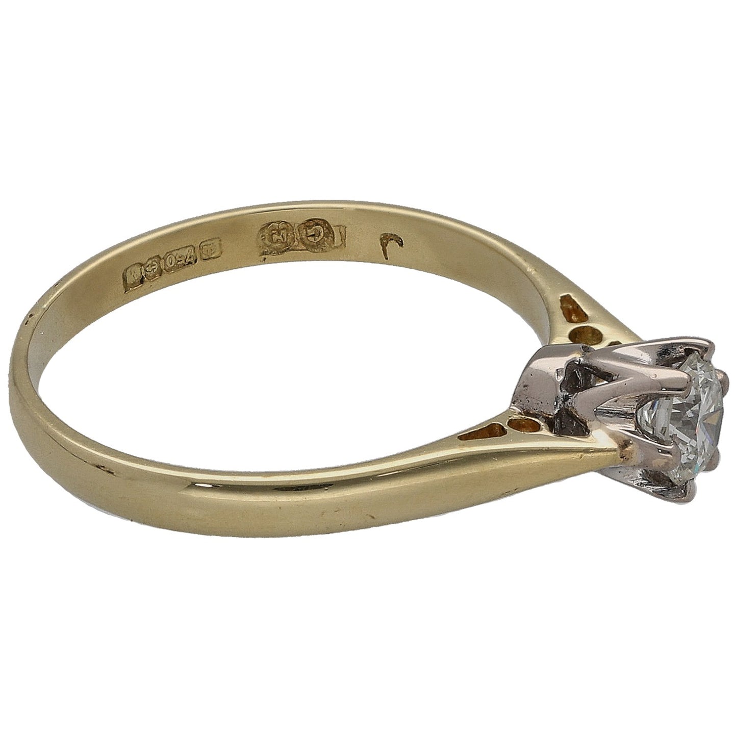 18ct Gold 0.28ct Diamond Solitaire Ring Size K