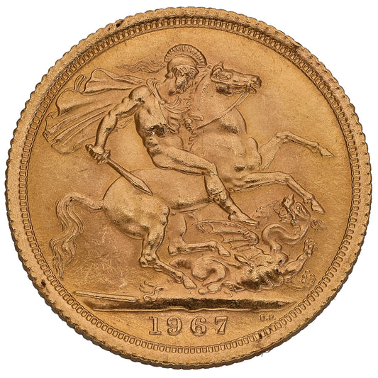 22ct Gold Queen Elizabeth II Full Sovereign Coin 1967