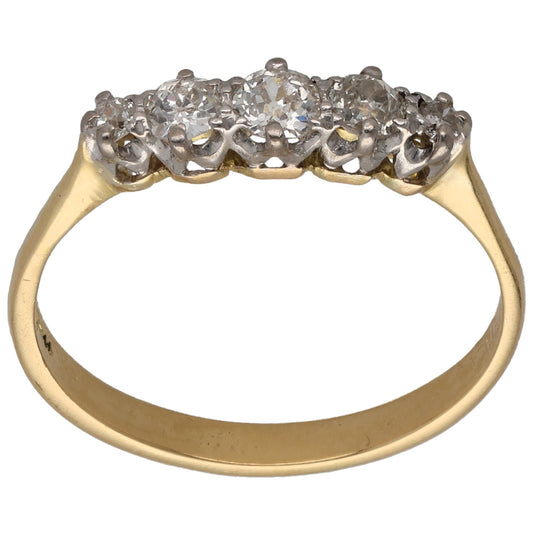 18ct Gold 0.40ct Diamond Half Eternity Ring Size T