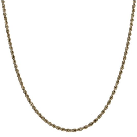 9ct gold rope chain necklace with twisted rope links