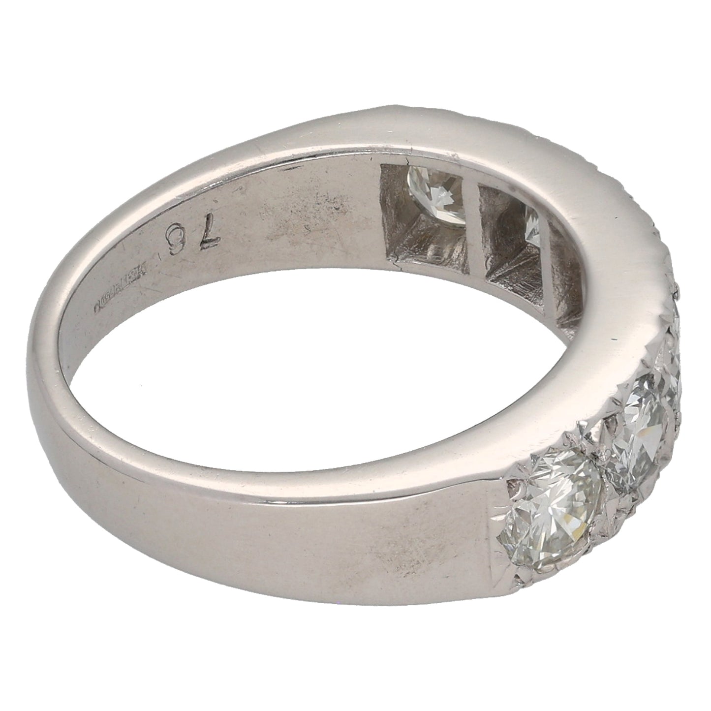18ct White Gold 1.50ct Diamond Half Eternity Ring Size N