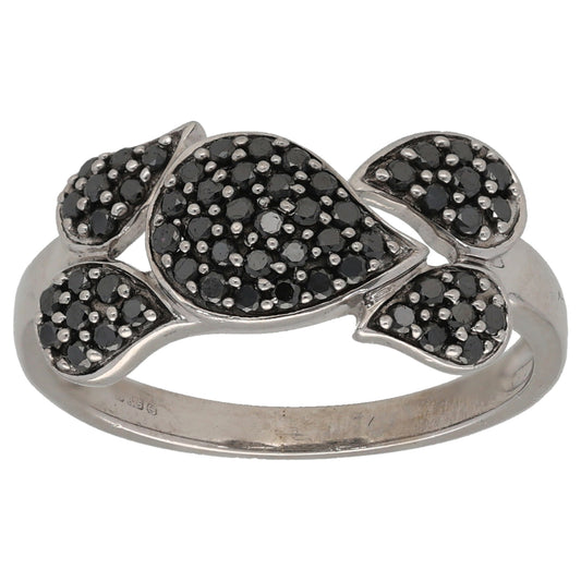 9ct White Gold 0.56ct Diamond Dress/Cocktail Ring Size P 1/2