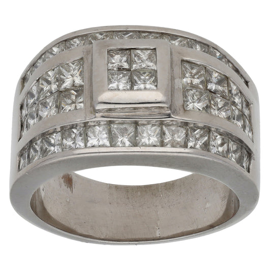 9ct White Gold 4.04ct Diamond Alternative Ring Size X