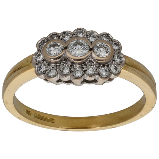 18ct Gold 0.33ct Diamond Dress/Cocktail Ring Size Q
