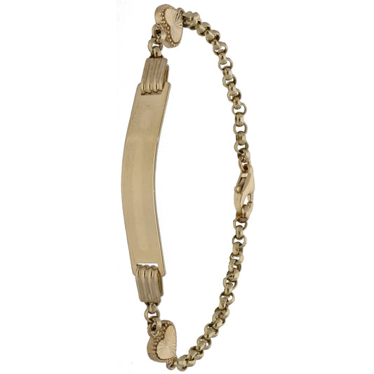 New 14ct Gold Heart ID Bracelet
