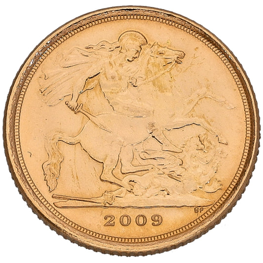22ct Gold Queen Elizabeth II Quarter Sovereign Coin 2009