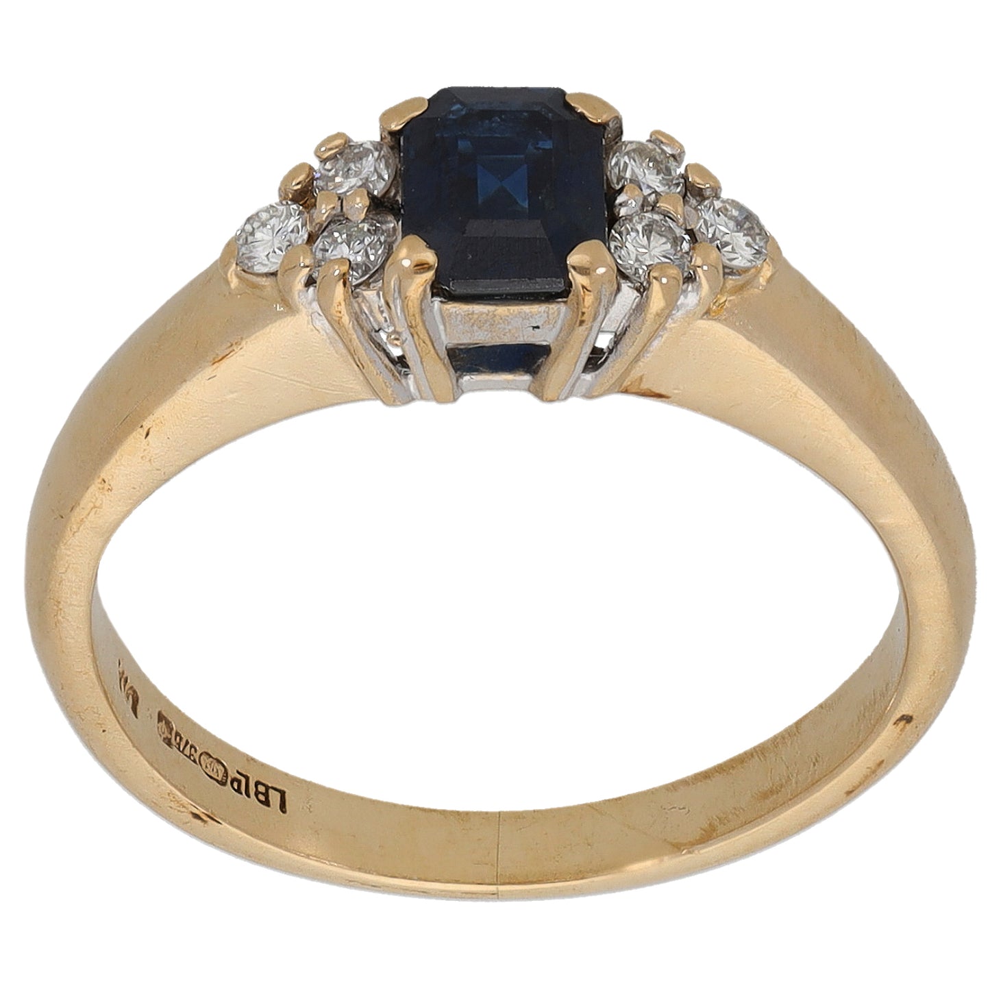 9ct Gold 0.12ct Diamond & Sapphire Dress/Cocktail Ring Size L