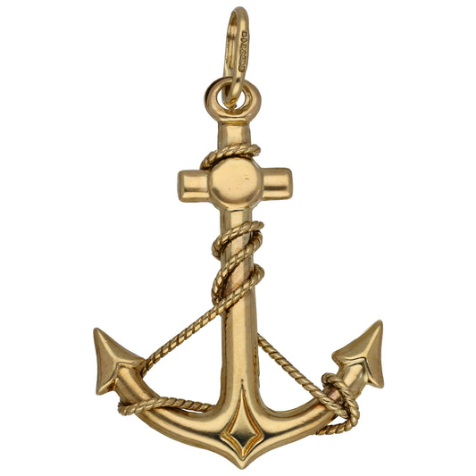 9ct Gold Anchor Pendant