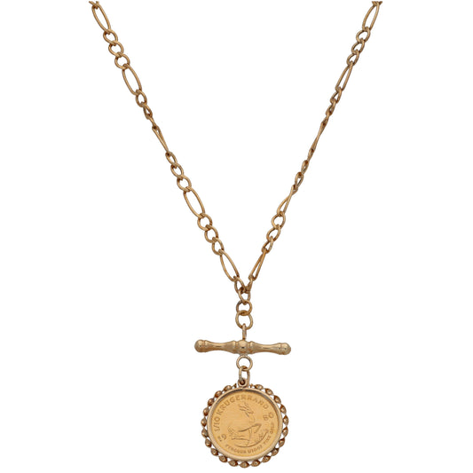 9ct Gold 1/10 OZ Krugerrand Coin Necklace 20"