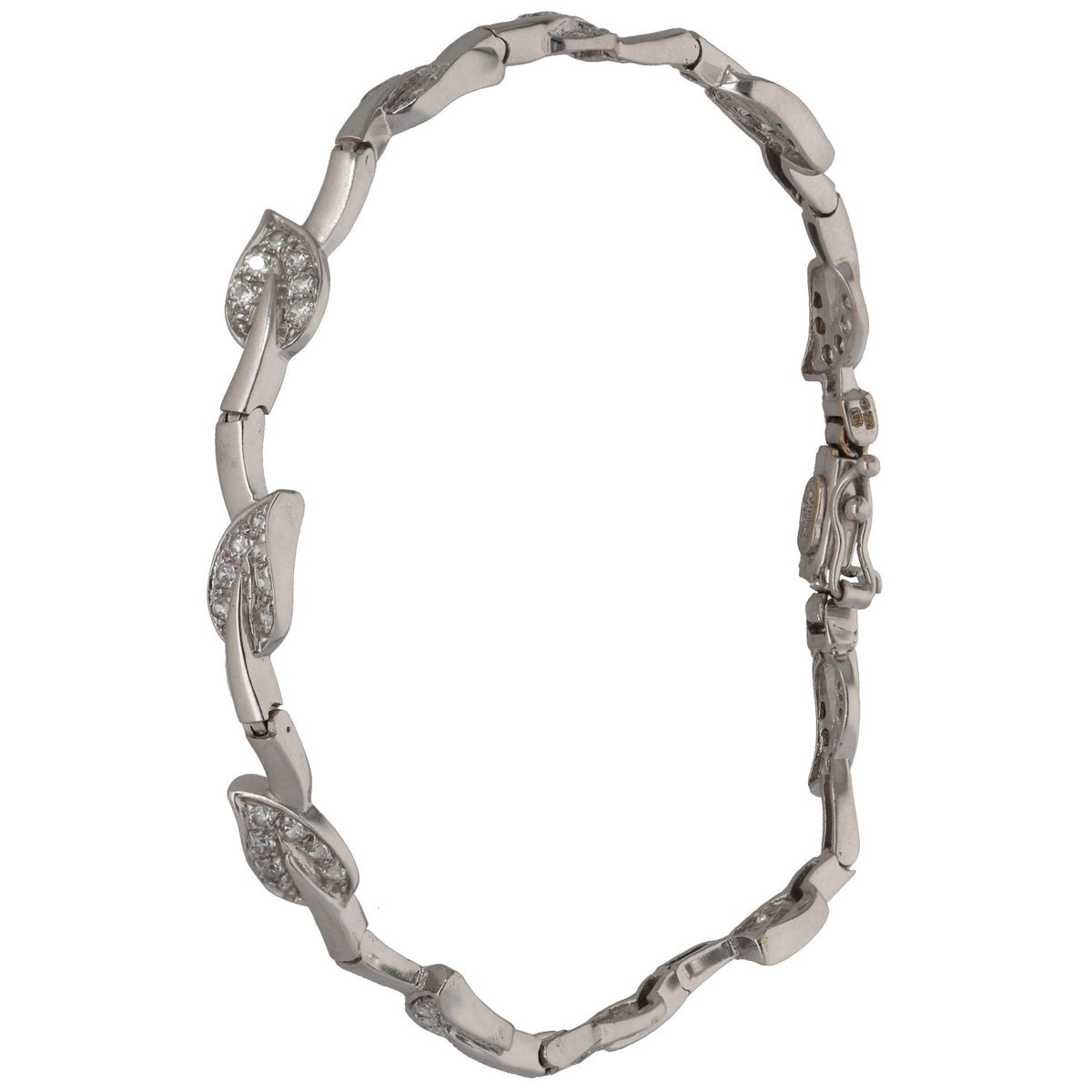 14ct White Gold Cubic Zirconia Fancy Bracelet
