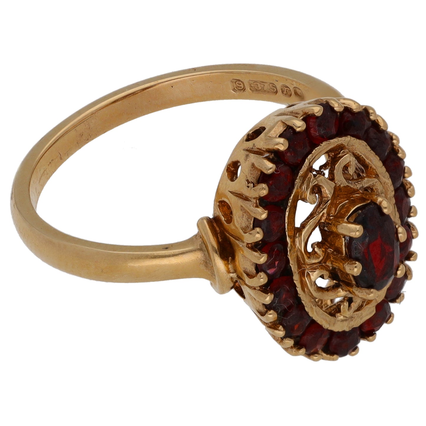 9ct Gold Garnet Dress/Cocktail Ring Size M