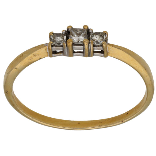 9ct Gold 0.20ct Diamond Trilogy Ring Size V