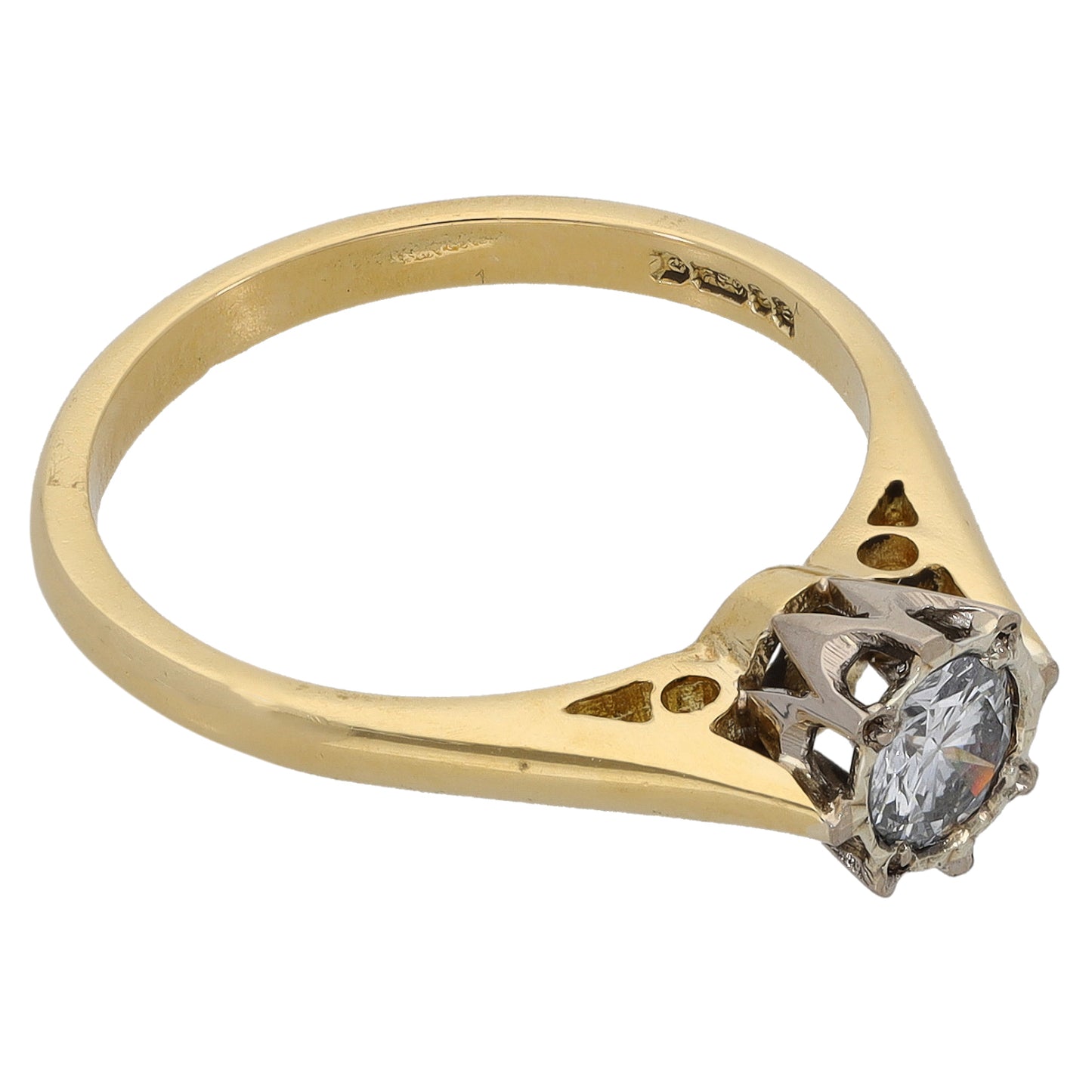 18ct Gold 0.35ct Diamond Solitaire Ring Size M