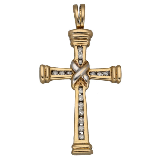 9ct Gold 0.13ct Diamond Cross Pendant