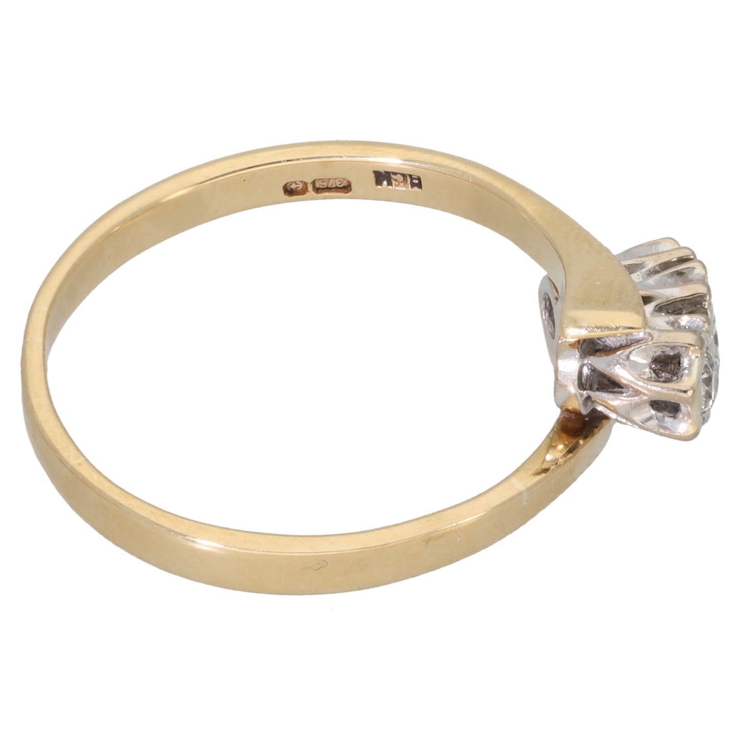 9ct Gold 0.30ct Diamond Trilogy Ring Size M