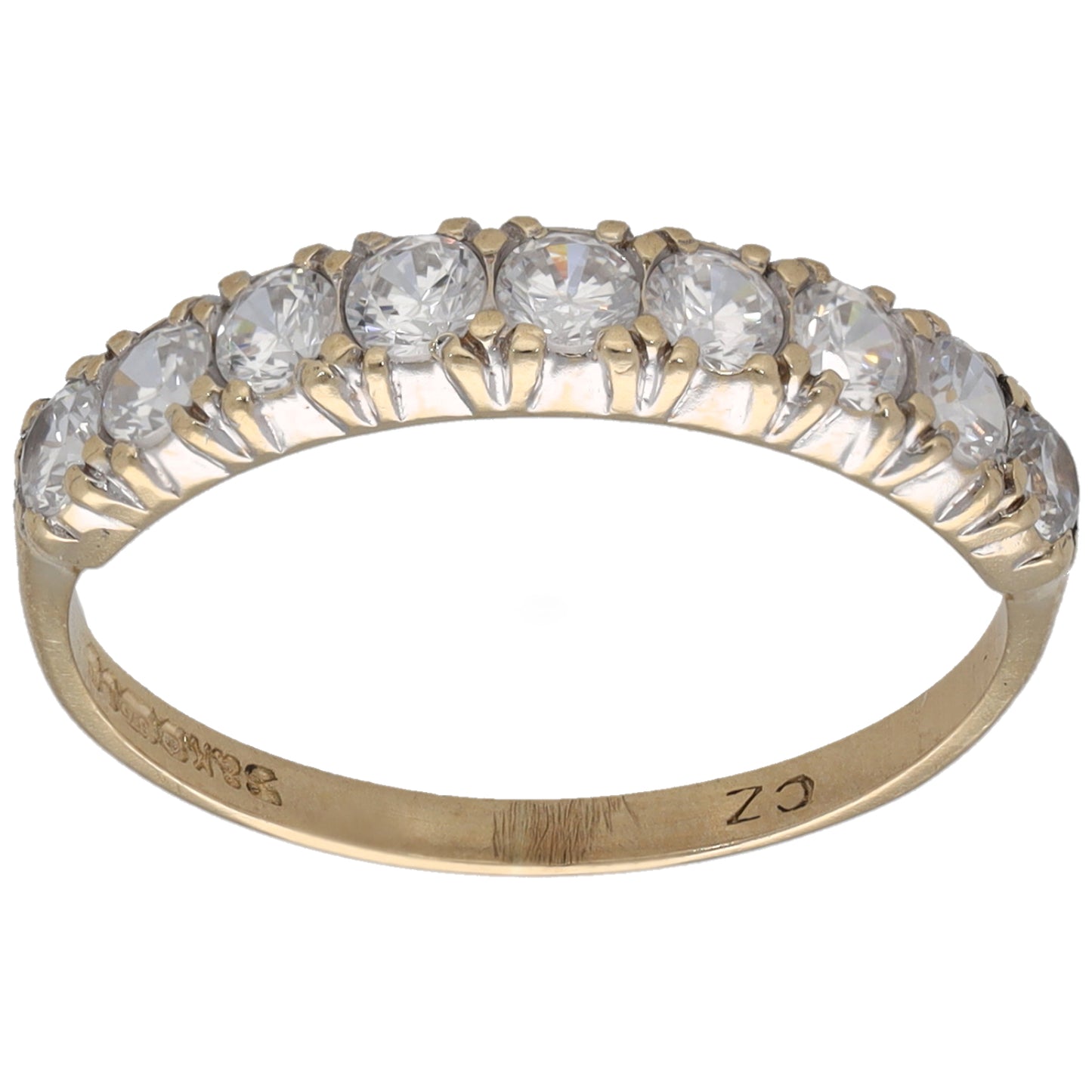 9ct Gold Cubic Zirconia Half Eternity Ring Size K