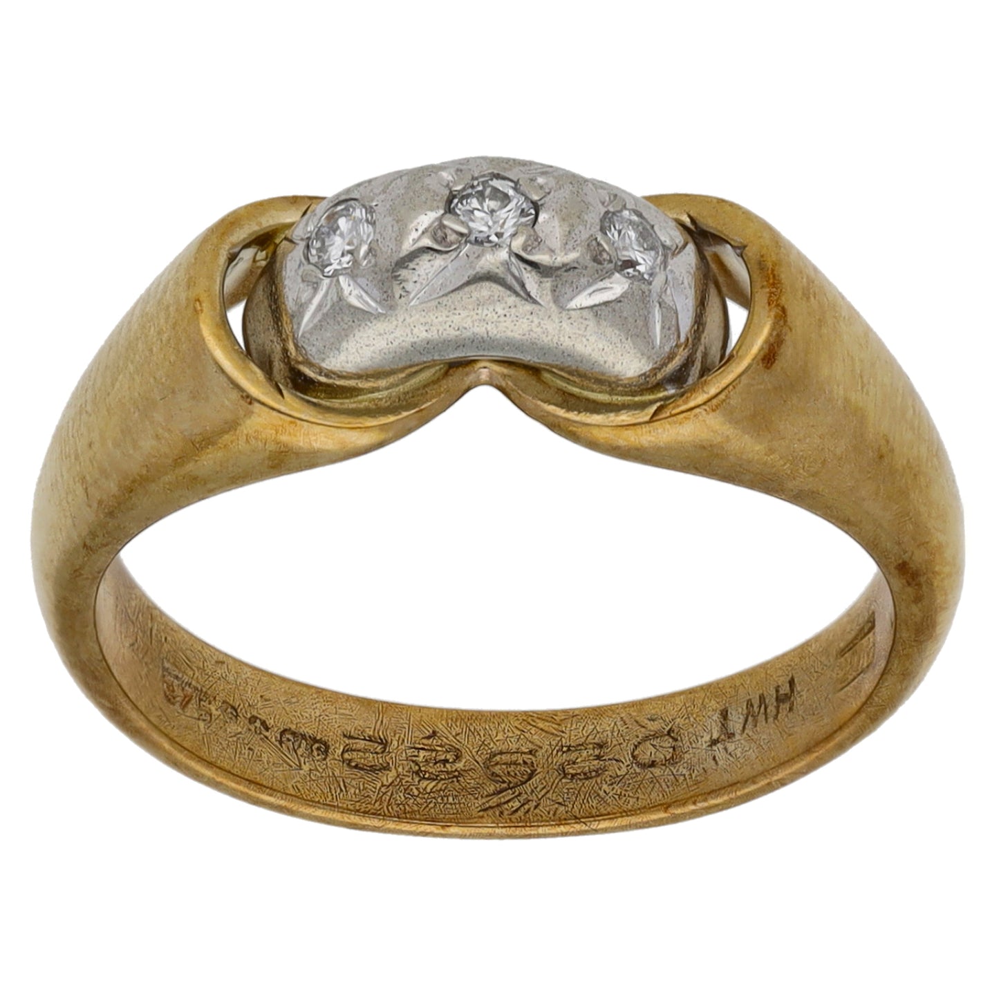 9ct Gold 0.06ct Diamond Trilogy Ring Size K