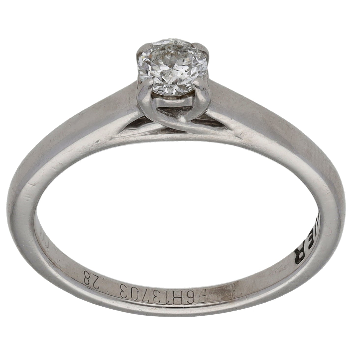 9ct White Gold 0.28ct Diamond Solitaire Ring Size N