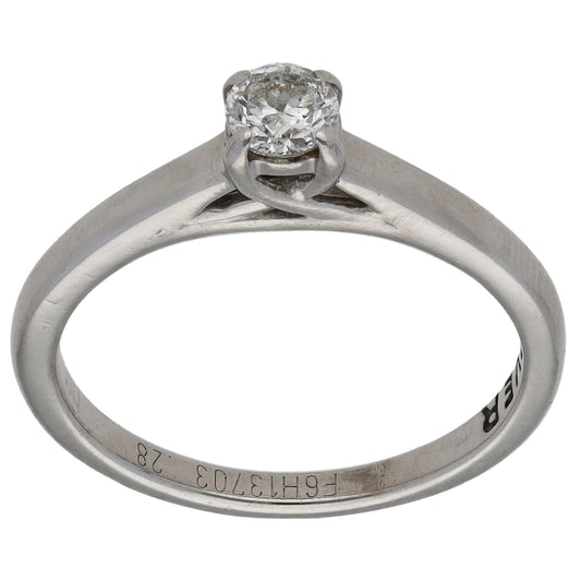 9ct White Gold 0.28ct Diamond Solitaire Ring Size N